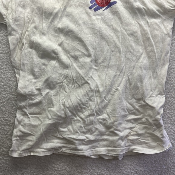 Vintage Tshirt Mens XL (46-48) White helicopter skiing beefy t USA Casual Vtg - Picture 2 of 16